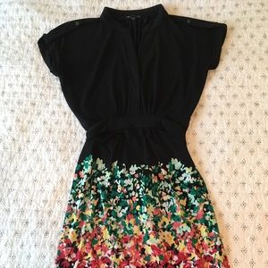 Gap Midi Dress - Black with colorful floral